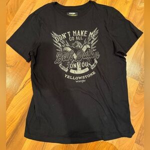 Wrangler x yellowstone don’t make be go Beth‎ Dutton on you tee size MED cowgirl